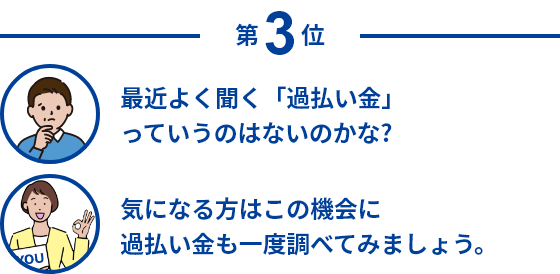 第3位　最近よく聞く「過払い金」っていうのはないのかな？